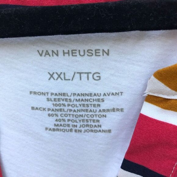 Van Heusen Size XXL (2X) Striped Blouse Great Fall Colors - Picture 3 of 3